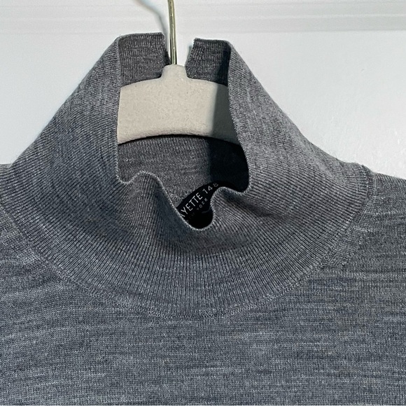 Lafayette 148 100% wool Turtleneck sweater gray 29998 - Picture 4 of 16